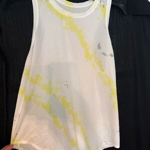 lululemon athletica White and Yellow Patterned Tank Top